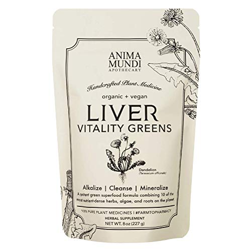 Anima Mundi Liver Vitality Daily Detox Powder - Green Superfood Supplement for Detox Cleanse & Liver Gallbladder Support - Chlorella, Spirulina, Turmeric & Chanca Piedra Detox Drink Powder (8oz)