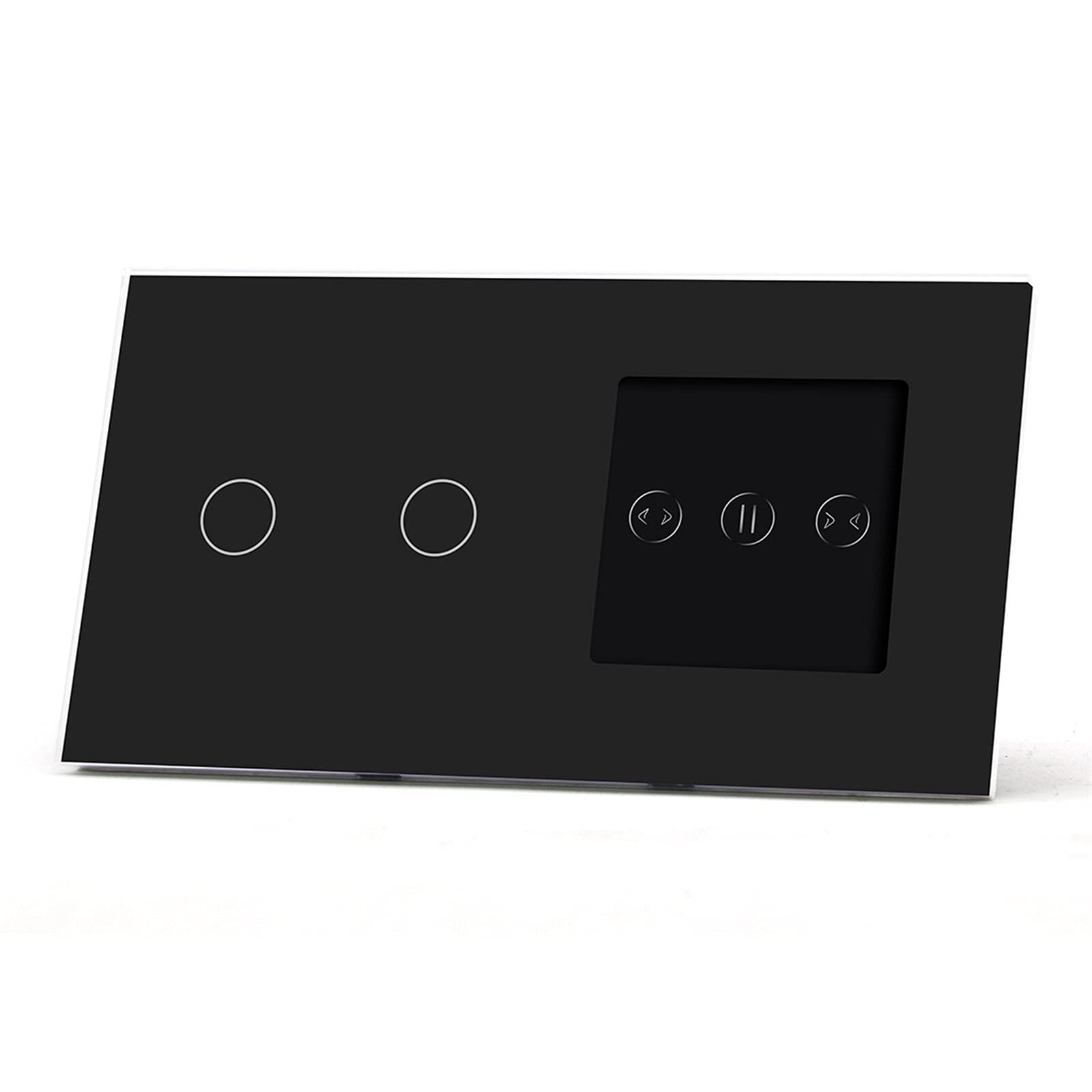 Interruttore Tapparelle WiFi Interruttore tattile Smart WiFi con Tenda Intelligente Bianco Pannello in Vetro Cristallino Smart Blind Lavoro Interruttore WiFi per Tenda
