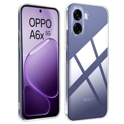 zZjoOoj Cover per OPPO A6X/ A6K/ OPPO A6T 4G/5G,Custodia Trasparente per Assorbimento degli Urti, Sottile Morbida in Silicone TPU Protettiva Case