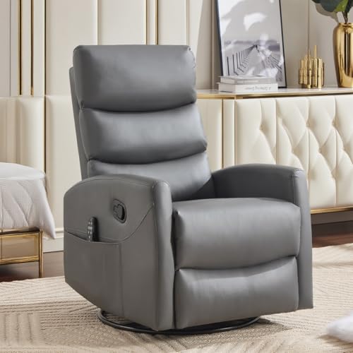 Sillón reclinable tapizado en poliuretano gris miniatura 1