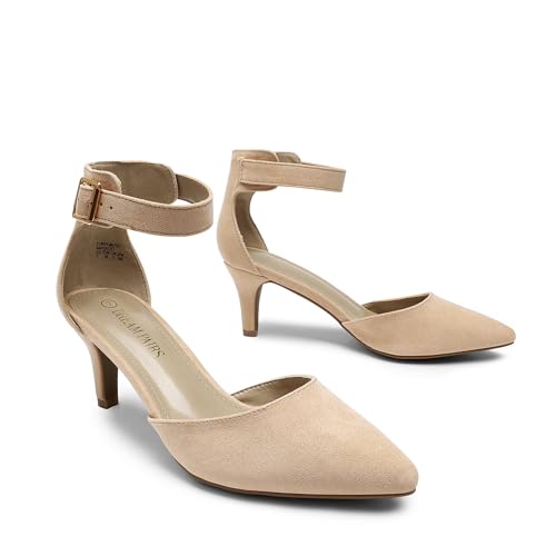 Image of DREAM PAIRS Women's Kitten Heels Ankle Strap Pumps