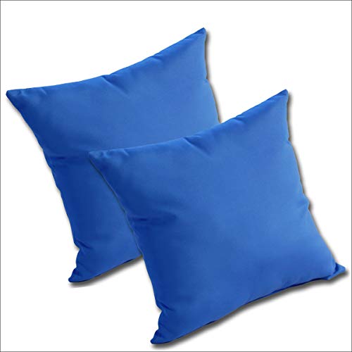 Comfort Classics Set of 2 Sunbrella Outdoor/Indoor Throw Pillows Inc. (Pacific Blue)