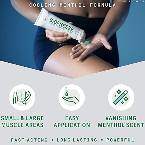 Biofreeze Professional Menthol Pain Relieving Gel 4 Fl Oz Tube (Pack Of 3) For Pain Relief Associated With Sore Muscles, Arthritis, Simple Backaches, And Joint Pain (Packaging May Vary) #TOP2