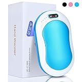 Sinwind Calentadores de Manos USB, Recargable 10000mAH Powerbank Calienta Manos Electrónico de Bolsillo, Calentador de Mano Eléctrico de Reutilizable para Esquiar, Acampar, Caminar(Azul)