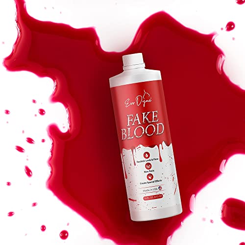 Evo Dyne Fake Blood (16 FL OZ), Made in the USA - Fake Blood for Halloween Costumes & Parties | Looks & Feels Like Real Blood