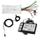 RQG 36V/48V Ebike Hub Motor Controller, Ebike Conversion Kit - 22A 500W Brushless Motor Controller, S866 LCD Ebike Display, & 130X Thumb Throttle for Electric Bike 22.2mm Handlebar