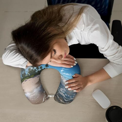 Almohada de viaje de espuma viscoelástica negra miniatura 7