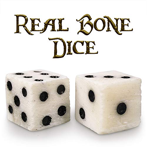 Luck Of The Lich Bone Dice | Set Of 5 Hand-Carved Camel Bone 10Mm Mini Dice | Premium Accessory For Tabletop Gaming, Roleplaying, & Classic Family Board Games | Made Of Genuine Bone #TOP2