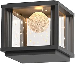 YHQSYKS Solar Post Light Fixture Outdoor Courtyard Column Post Lighting Exterior Waterproof Post Lantern Square Black Outdoor Solar Pillar Lights LED Lights For Patio Posts Garden Decor