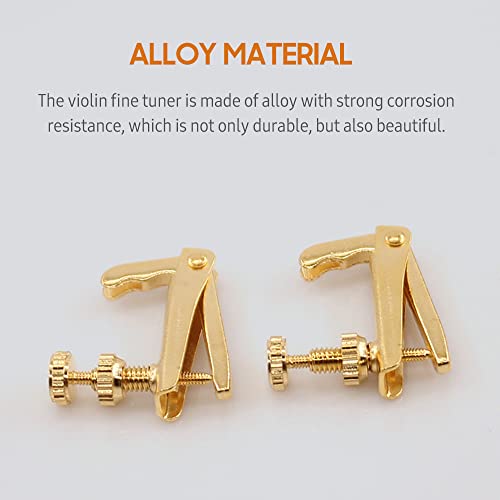 Mingzhe 4 peças de Afinadores Finos de Violino para 4/4-3/4 Ajustador de Cordas de Liga de Violino A