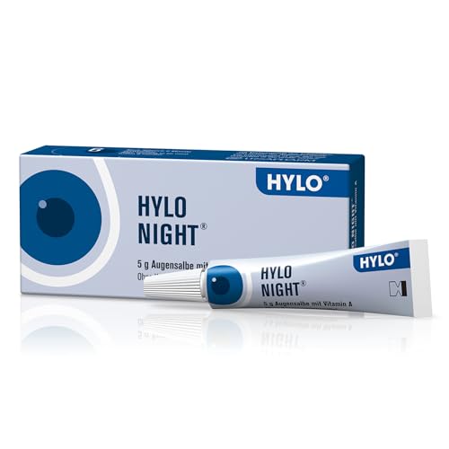 HYLO NIGHT Augensalbe gegen trockene Augen - Augenbefeuchtung mit Vitamin A ohne Konservierungsstoffe - Augenpflege für die Nacht (5 g)