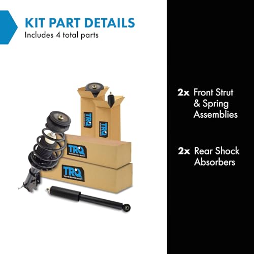 Image of TRQ Front and Rear Complete Strut Assembly & Shock Absorber Kit Complete Strut & Coil Spring Assembly Compatible with 2013 Chevrolet Malibu