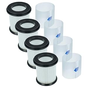 vhbw 4x Filter compatible with Inse S6P, S6T, S6, N5S, S6 PLUS Vacuum Cleaner - HEPA filter Black White