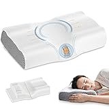 Elviros Adjustable Cervical Memory Foam Pillow, Orthopedic Contour Support Pillows Sleeping for Neck Pain Relief, Ergonomic Bed Pillow for Side, Back, Stomach Sleepers (White)