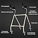 Folding Walker & Removable Armrests,Walking Frame with Wheels for The Elderly Disabled Foldable Carbon Steel Upright Walking Aids Disability Aids for Walking 10 Gears Adjustable Height