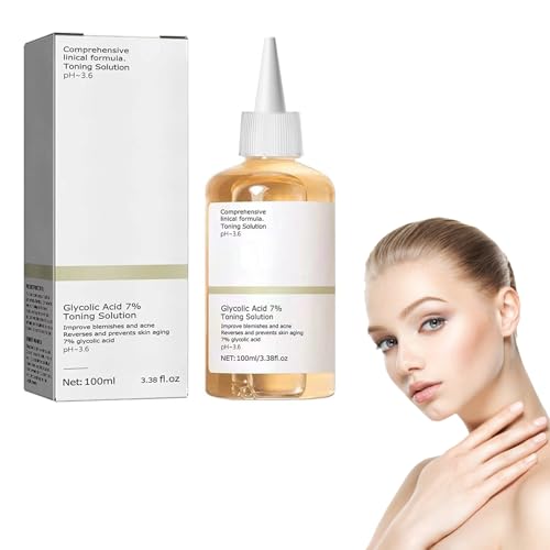 Glycolic Acid 7% Toning Solution,Solución Tonificante de ácido Glicólico al 7%,Tónico Facial,Loción Para La Piel Con ácido Glicólico,Loción Para La Piel Hidratante Y Esencia De ácido Glicólico,100 ml