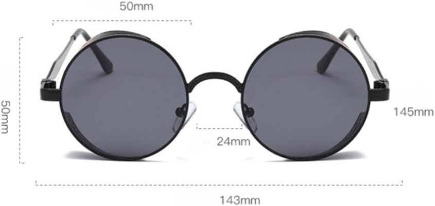 Retro Steampunk Sunglasses Retro Frame Round Color Film Sun Glasses Vintage Gradient Cool Lens Metal Eyewear UV400