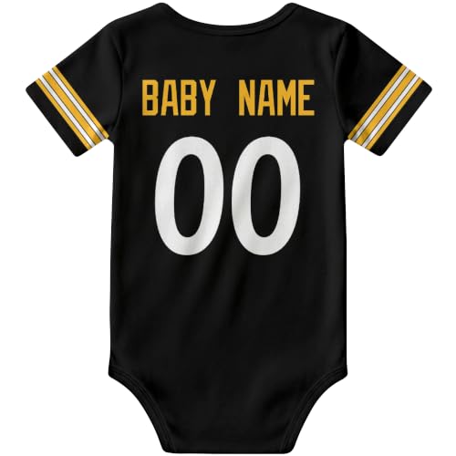 Image of KREDE Baby Clothes Custom Name Bodysuit for Baby Boy Gifts | Short Sleeves Bodysuit with Custom Number Name