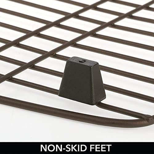 Mdesign Modern Metal Wire Kitchen Sink Metal Dish Drying Rack/Mat - Steel Wire - Allows Wine Glasses, Mugs, Bowls And Dishes To Drain In Sink - 2 Pack - Bronze #TOP2