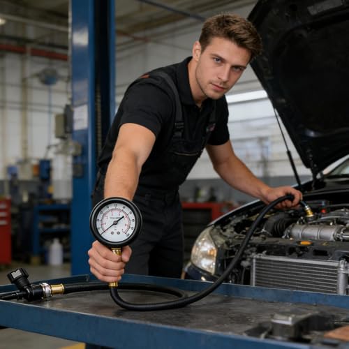 Testeur de fuite de compression moteur et manomètre de pression d'huile