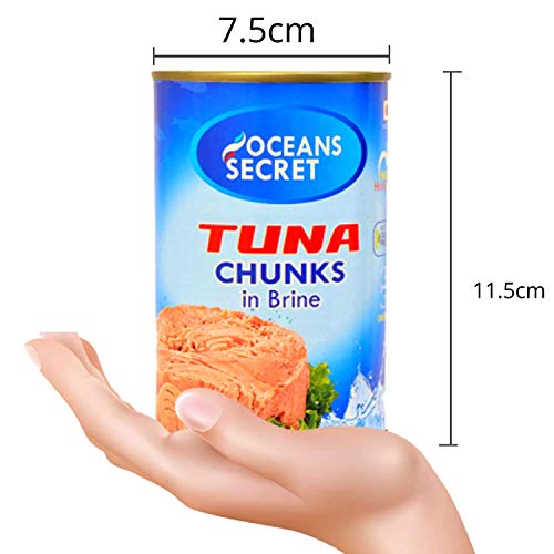 Image of Oceans Secret Tuna Chunks in Brine 400gm Pack of 8 Canned Tuna Fish | Balanced Nutrition | Light Taste | in Clean Brine | Premium Cuts Ready to Eat