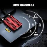 GLOTRENDS AX5400 WiFi 6E Karta PCIe z niskoprofilowym uchwytem do komputera stacjonarnego, chipset Intel AX210, 802.11ax, Bluetooth 5.3, obsługa Windows 11/10/Linux, nie obsługuje Mac OS/Windows 7/XP