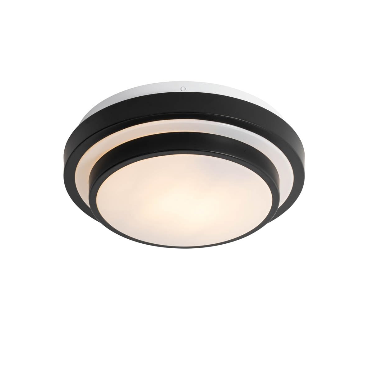 Qazqa walden - Plafonnier - 1 lumière - Ø 25.5 cm - Noir - Moderne - éclairage extérieur - Salle de bains