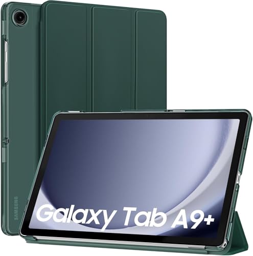 Image of EDNITA Cover for Samsung Galaxy Tab A9 Plus 11 inch Case Cover, Smart Flip Case Cover for Samsung Galaxy Tab A9+ 11 inch Translucent Back (Green)