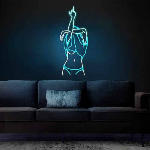 Image of Lady Neon Signs for Wall Decor Bedroom Bar Club Game Room Lights Sign Custom Neon Led Signs Gift Size: 60 * 27cm