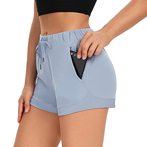 Buy CECEVE Running Shorts Women Loose Elastic Waist Gym Workout Shorts