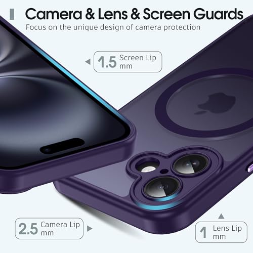Coque silicone iPhone 16 antichoc violette avec protection objectif MagSafe - 4