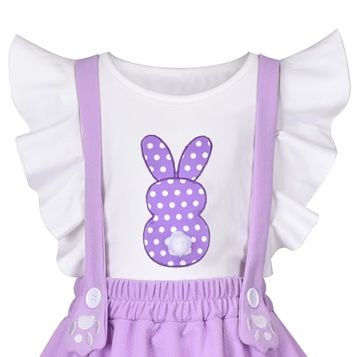 Image of Sunny Fashion Girls Dress Easter Bunny Ears Headband Egg Hunt Size 3-8