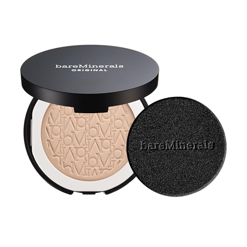 bareMinerals Original Pressed Powder Foundation Mineral SPF 15 – Talc-Free, Natural Matte Finish, Buildable Coverage, Vegan, Clean Beauty