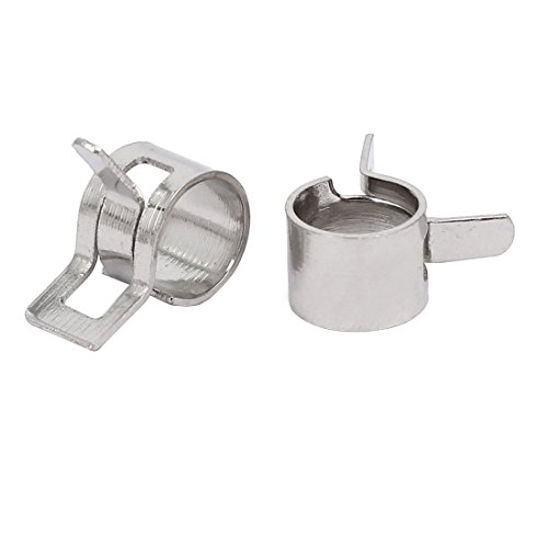 Uxcell® 7Mm Inner Dia Nickel Plated Spring Clip Water Pipe Fuel Line Hose Clamps 10Pcs #TOP1
