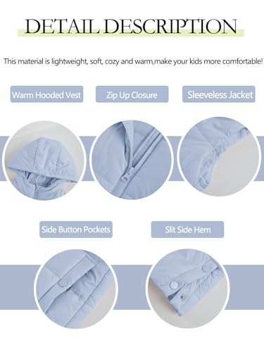 Meikulo Girls Lightweight Puffer Vest Casual Stand Collar Sleeveless Jacket Kids Hooded Quilted Gilet With Pockets thumb #3