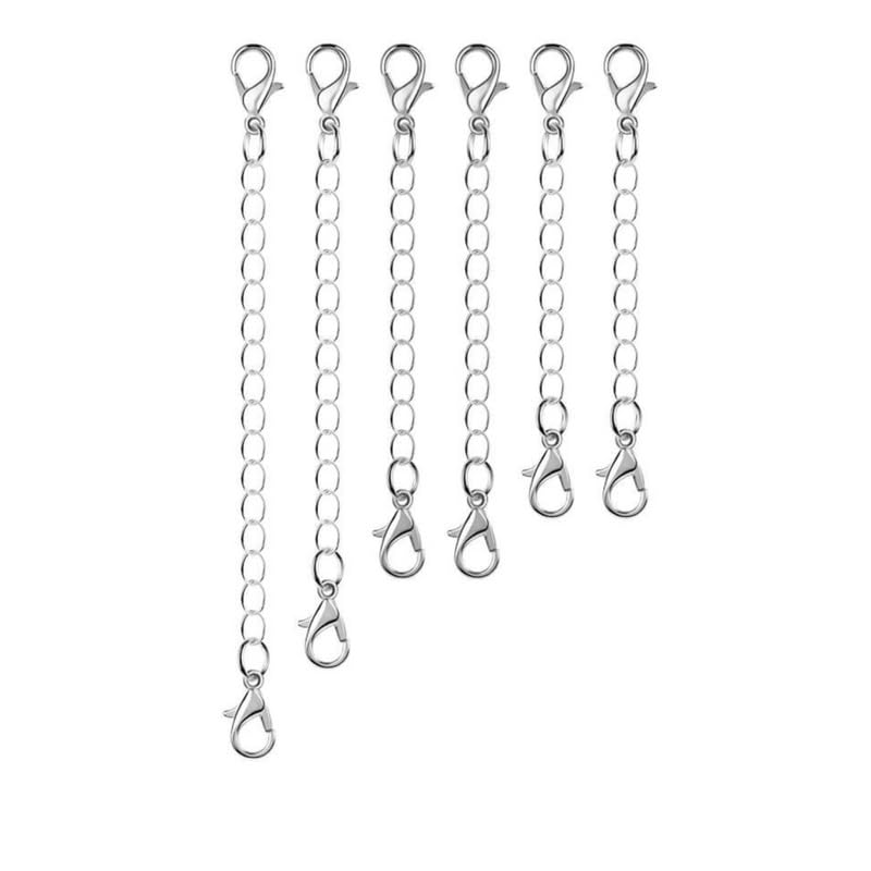 Hanging Tree Women Girl Boy & Men Jewellary Making Silver Extender for Chain Set Bracelet Pendant & Necklace (Pack of 6 pcs, Silver)