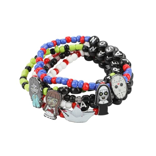 Warner Brothers Horror Characters 5-Piece Stretchy Beaded Bracelet Set