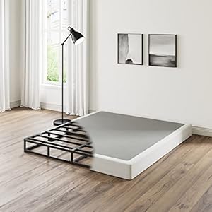 EZBeds Box-Spring Queen, 7 inch Metal Queen Box Spring, Mattress Foundation Queen Box Spring Only with Fabric Cover, Easy Assembly, Noise Free, Non Slip