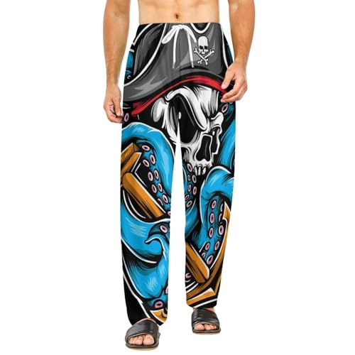 Pantalon de pyjama femme crâne et pieuvre en taille S