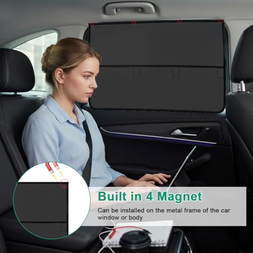 Image of STHIRA 4-Piece Car Sun Shades, Blackout Mesh UV Window Covers