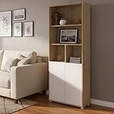 STRUTTURA E UTILIZZO - Mobile porta libri multiuso sviluppato in verticale, dal design moderno e salvaspazio - Grazie alla sua struttura dotata di ripiani e mensole, è possibile posizionare sugli scaffali libri, documenti o oggetti decorativi a seconda delle esigenze - Questa libreria multifunzione è moderna e perfetta da posizionare in ambienti con esigenze di spazio - Articolo d'arredamento ideale per arredare salotto, soggiorno, camera, stanza dei bambini, ufficio o studio casalingo