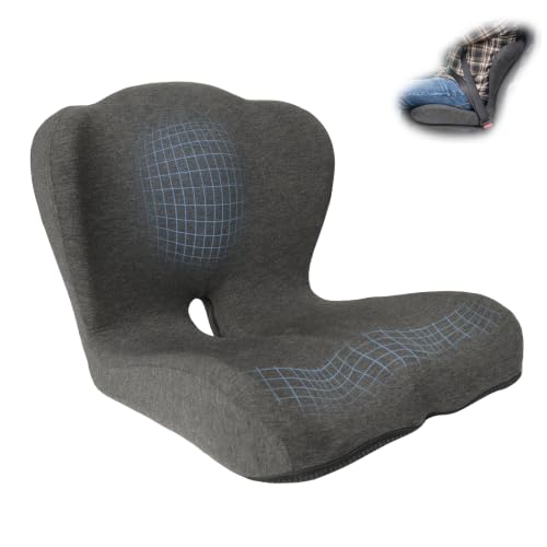 Image of Memory Foam Seat Cushion,Office Chair Cushion with Lumbar Support for Back Pressure Relief, Car Seat Cushion with Adjustable Strap,Sciatica Pad Cushions for Car,Truck, Desk (Black)