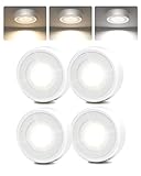 EZVALO LED Puck Lights, 50Lumens, Touch Light, 2.5'' Mini Tap Light, Rechargeable Sitck On Tap Lamp, 3 Color Temps, Under Cabinet Lights Wireless, Ideal for Kitchen,Closet,Pantry,Camper(4 Pack)