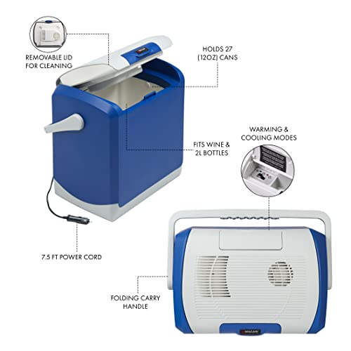 Wagan El6224 12V Personal Thermoelectric Cooler/Warmer, 24 Liter Capacity, Portable Electric Car Cooler Warmer With 12/24V Dc, 12V Small Fridge For Car, Rv, And Camping Use, Ul Listed #TOP1