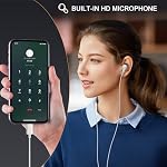 USB C Headphones, Type C Wired Earbuds for iPhone 17 15/16/ 15 Pro/ 15 Pro Max Headphones with Microphone Noise Isolation Stereo Wired Earphones for Samsung Galaxy S25 S24 S23 Ultra S22 S21FE Android