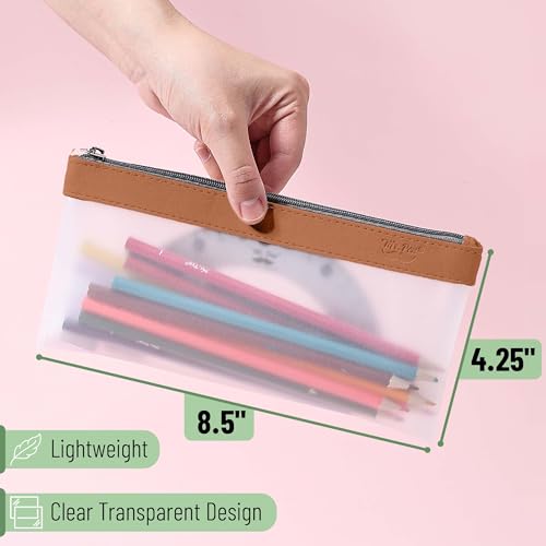 Image of Mr. Pen- Clear Pencil Pouch, 8.50 inchx4.25 inch, 6 Pack, Durable TPU Material | Medium Water-Resistant Pencil Bags with Smooth Zipper, Multipurpose Clear Pouch for Stationery, School, Office