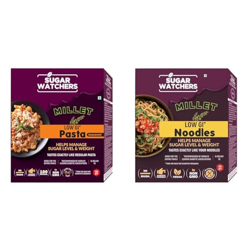 Image of Sugar Watchers Millet Noodles and Pasta Combo | No Maida | Non-Fried | Diabetic Friendly | Suitable for kids