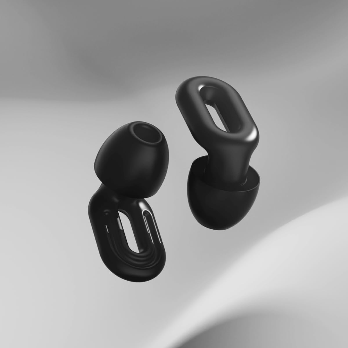 Bouchons d'oreilles Saccater Focus - Bouchons en silicone réutilisables pour la concentration, le travail, les études, le sommeil, les voyages, protection auditive, XS/S/M/L SNR 23 (Noir, Unité)