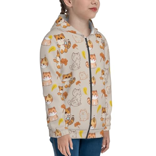 Dark English Floral Kid Hoodies Boys Zip Up Sweatshirts Girls Pullover with Pocket4