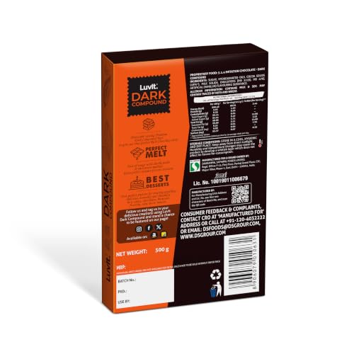 Image of LuvIt. Cocoa Crush - Dark Compound Bar | Perfect for Baking, Frosting, Chocolate Making Bars (4 x 500 g)